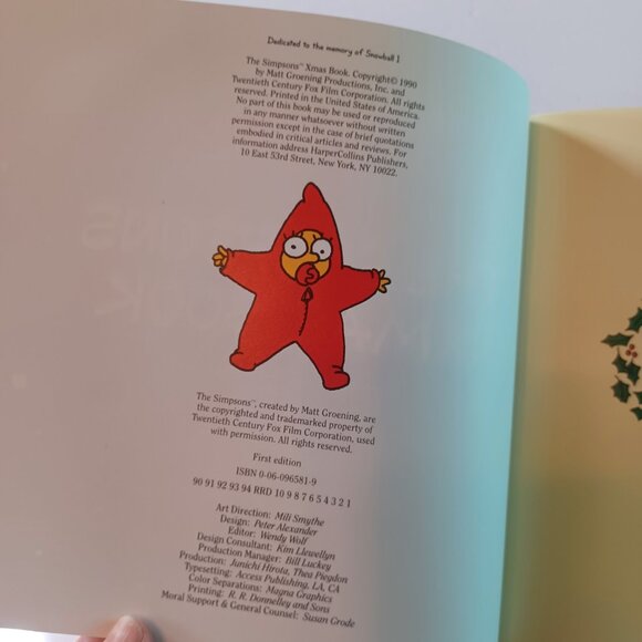 1990 The Simpsons Xmas Book Hardcover Matt Groening First Edition - Picture 2 of 3